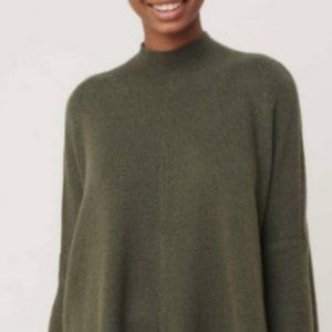 LOFT Green Mock Neck Ribbed Poncho Sweater 16/18